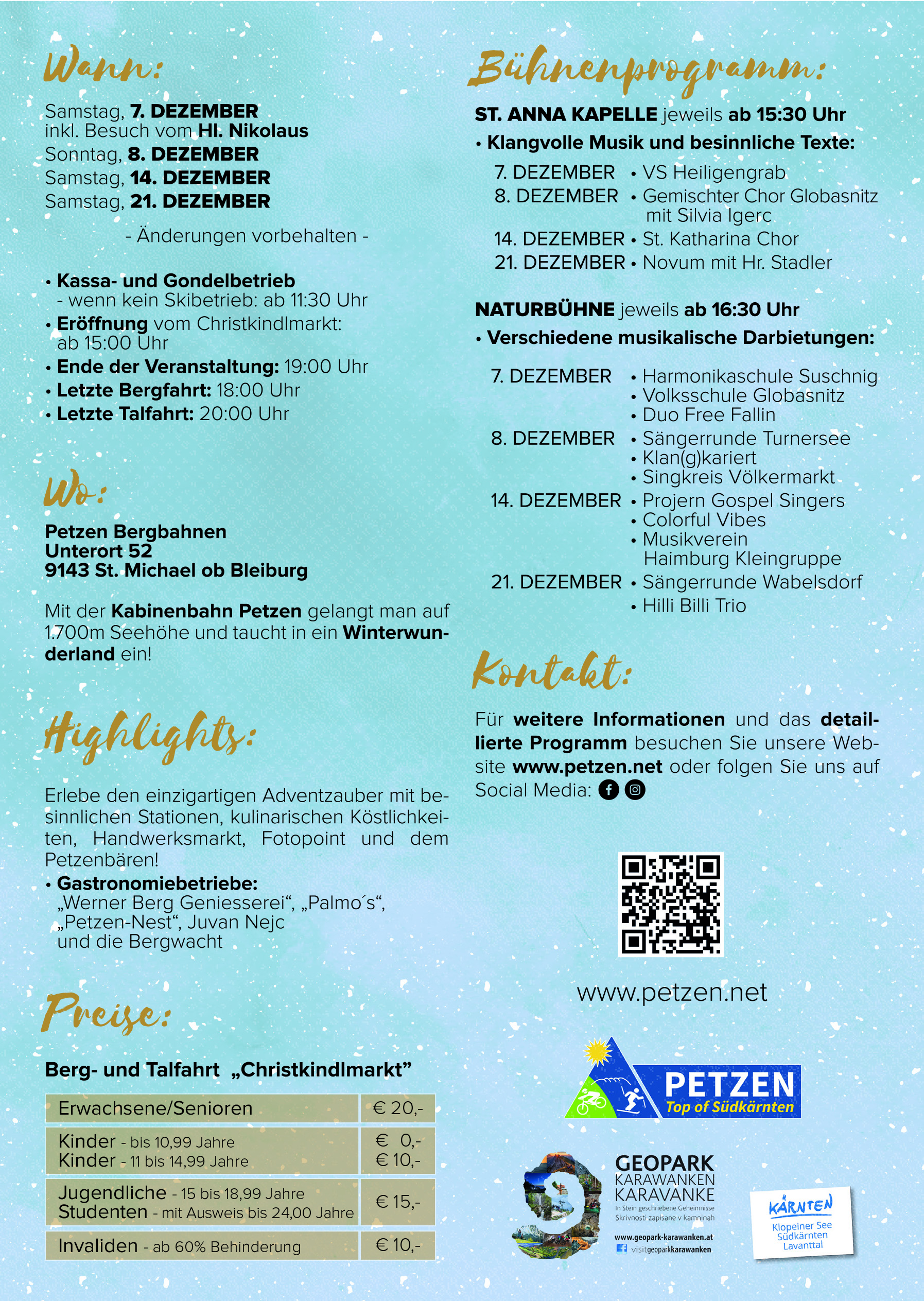 christkindlmarkt petzen 2025 flyer A5 2 Kopie